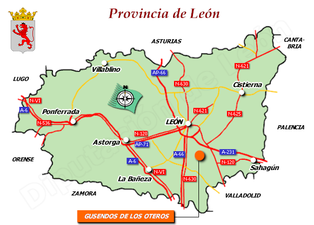 Mapa de la provincia de León